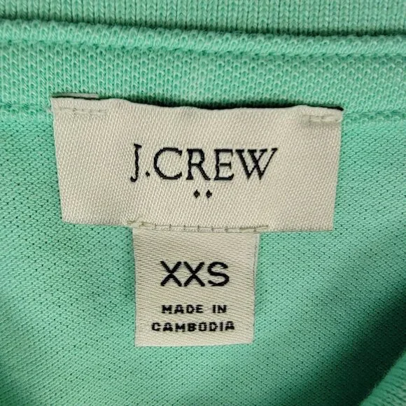 NWT J. Crew Mint Green Short Sleeve Polo T-shirt Dress - XXS - Picture 10 of 13